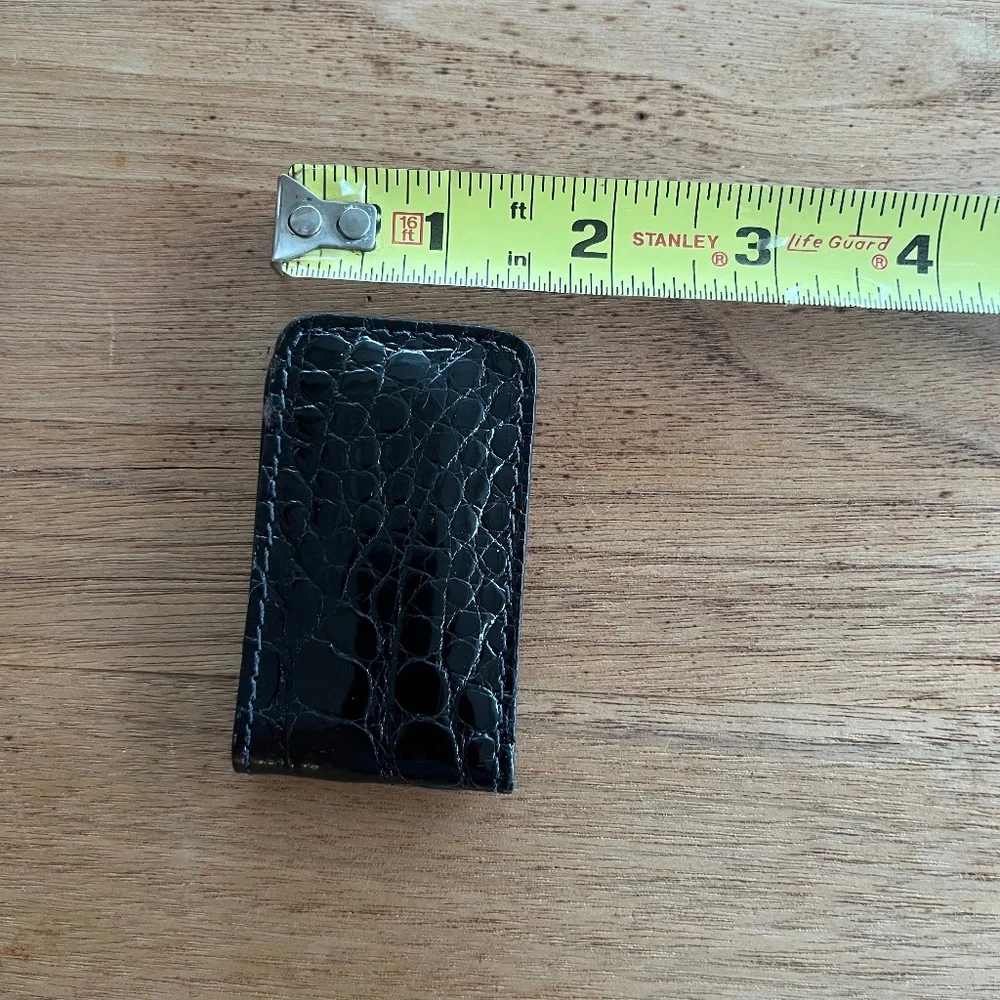 Black Genuine Alligator Magnetic Money Clip